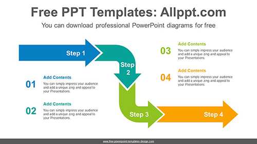 Bend Arrows PowerPoint Diagram