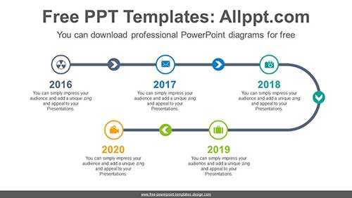 Bend Line Arrow PowerPoint Diagram