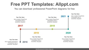 Bent Line Point PowerPoint Diagram