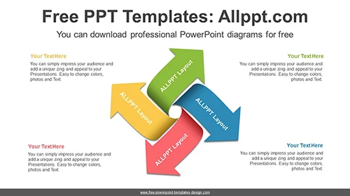 Bent Ribbon Arrow PowerPoint Diagram