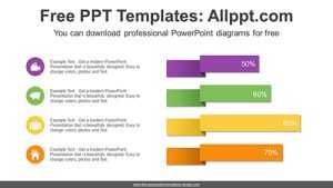 Bent Ribbon Bar Chart PowerPoint Diagram