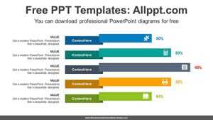 Bent Ribbon Bar Chart PPT Diagram