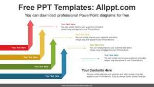 Bent Rising Arrows PowerPoint Diagram