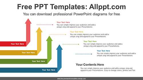 Bent Rising Arrows PowerPoint Diagram