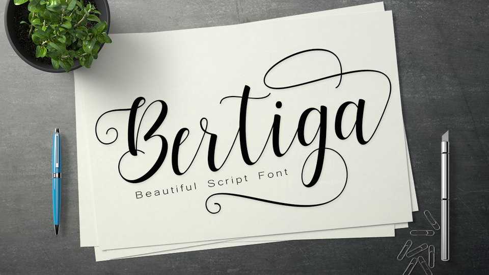 Bertiga Script Font › Fontesk