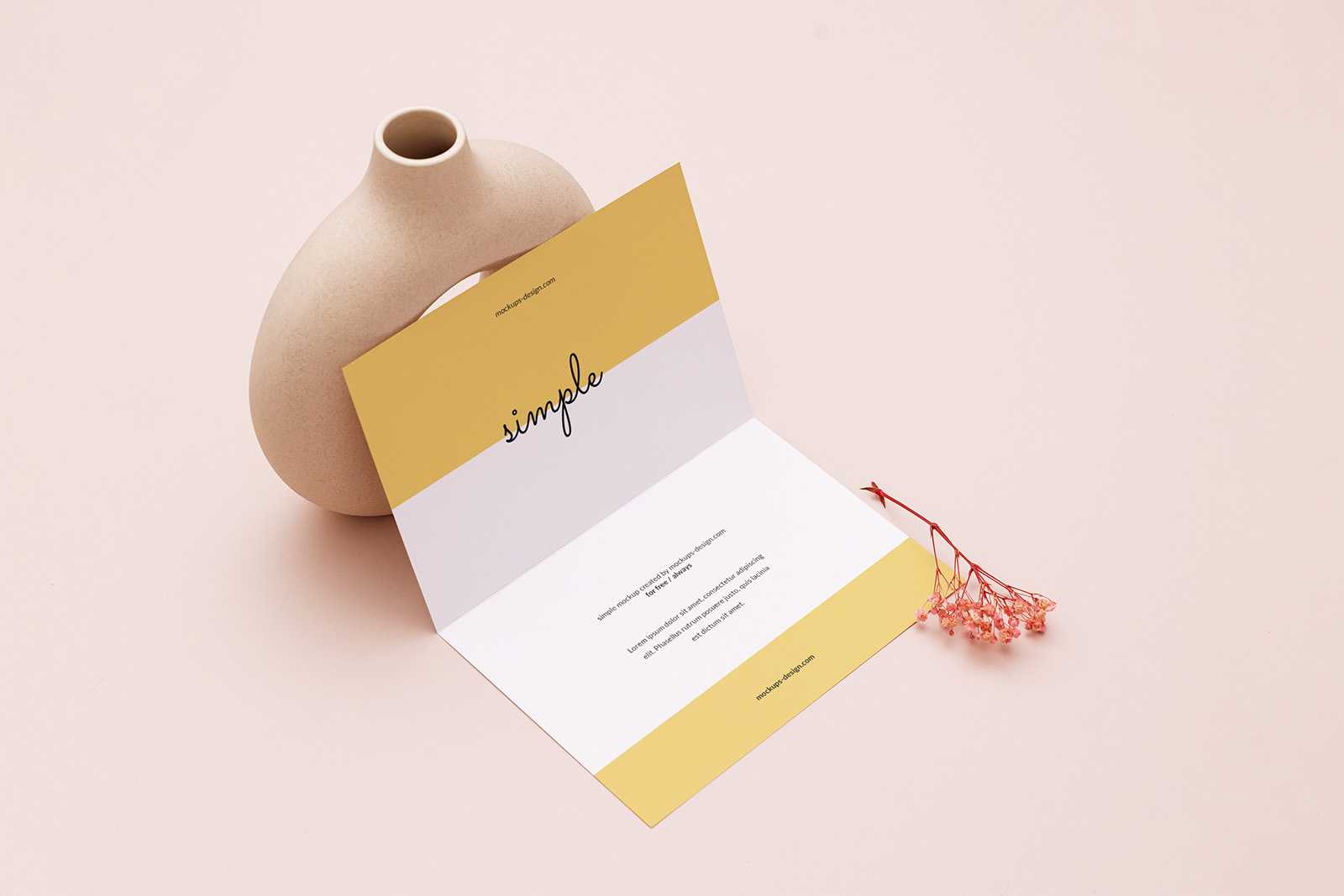 Bi fold A6 flyer mockup