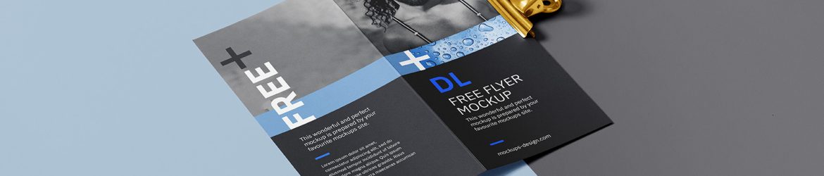 Bi fold DL flyer with a clip mockup - Instant Download
