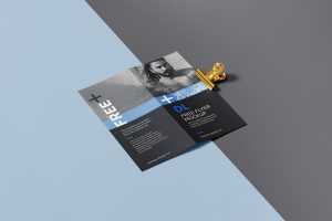 Bi fold DL flyer with a clip mockup - Instant Download