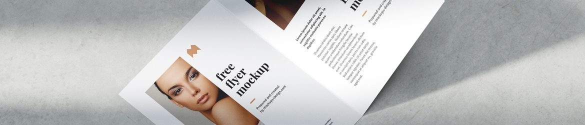 Bifold A5 flyer with shadows mockup - Instant Download