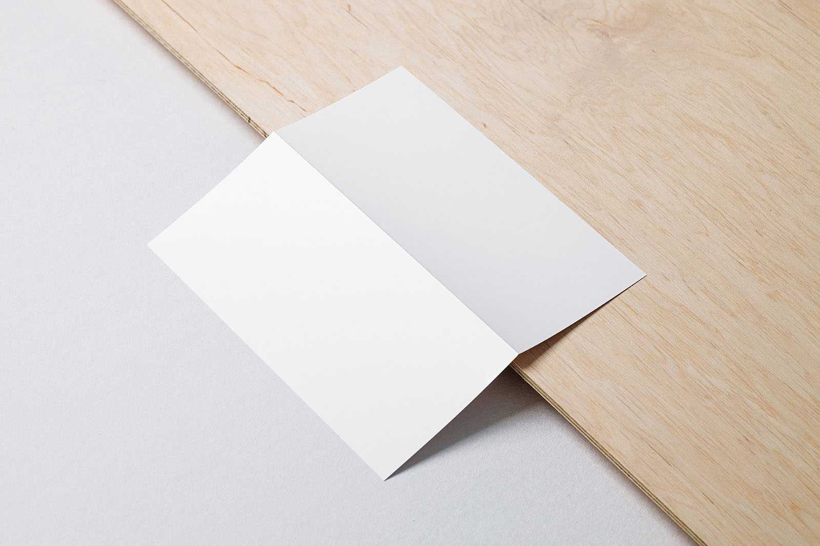 Bifold DL flyer on wooden board mockup - Instant Download