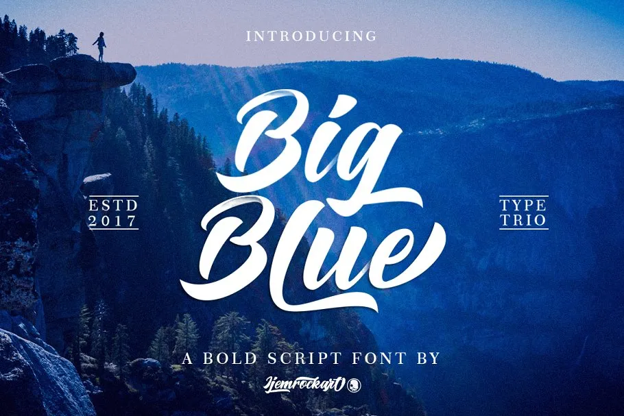 Big Blue Bold Script Font