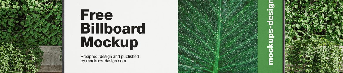 Billboard banner with an ivy mockup - Instant Download