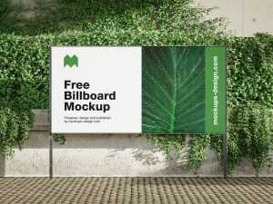 Billboard banner with an ivy mockup - Instant Download