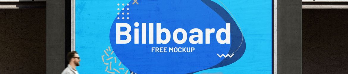 Billboard in the street environment mockup