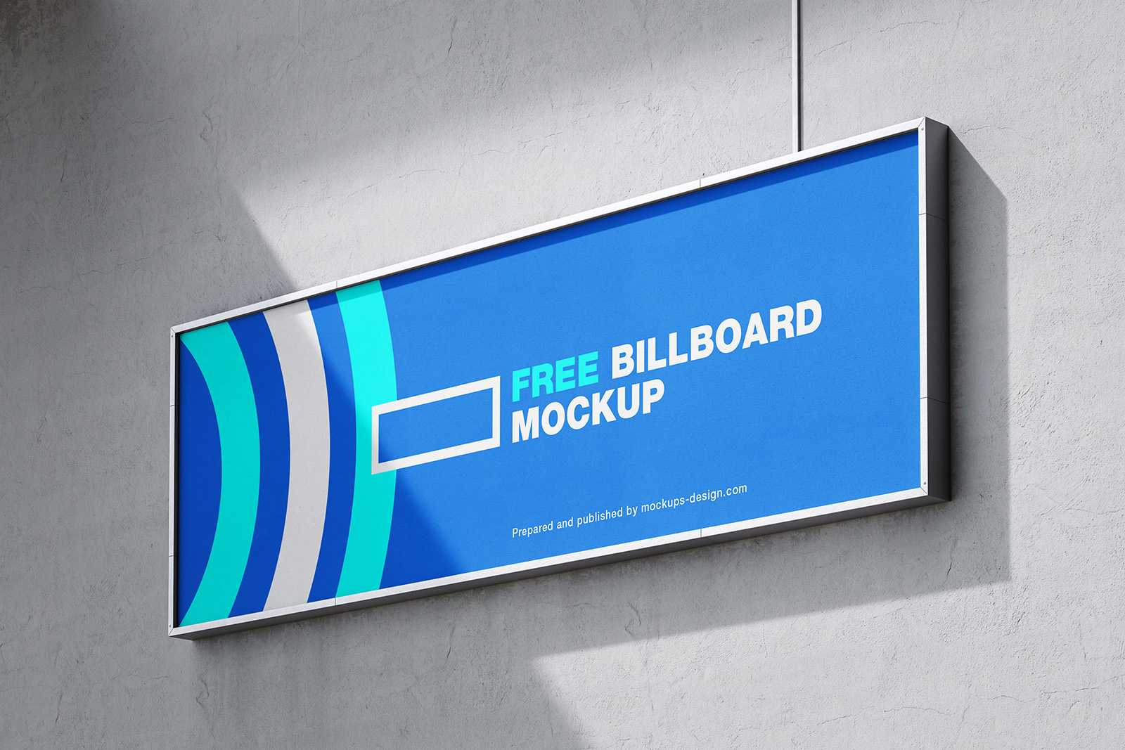 Billboard on a grey wall mockup - Instant Download