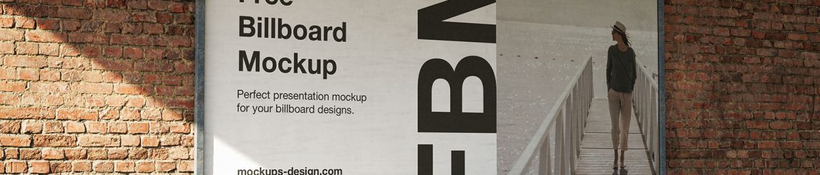 Billboard on old wall mockup