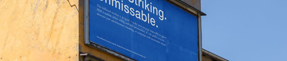 Billboards on old damaged building mockup
