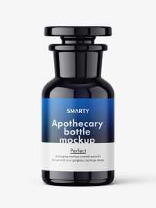 Bio photonic apothecary bottle mockup / 100 ml