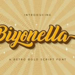 Biyonella Bold Script Font - Fonte Grátis Biyonella Bold Script Font