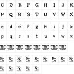 Mapa de caracteres da fonte Black Asylum Font