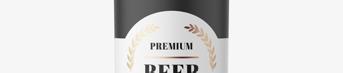 Black beer bottle mockup
