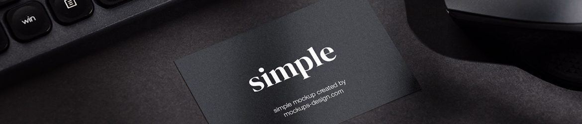 Black business card on black background mockup