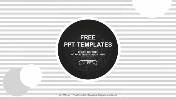 Black circles on a background with stripes PowerPoint Templates