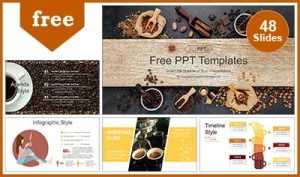 Black Coffee Beans PowerPoint Templates