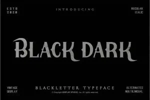 Black Dark Display Font
