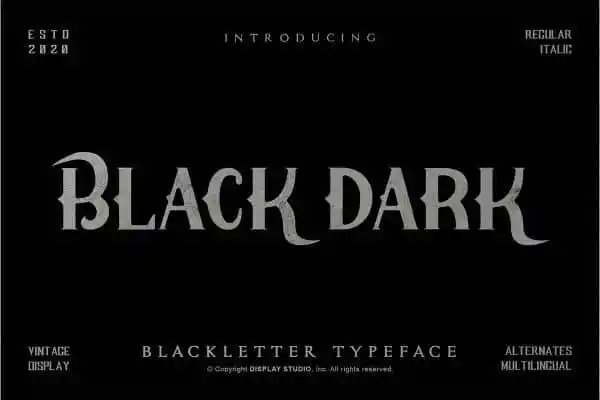 Black Dark Display Font