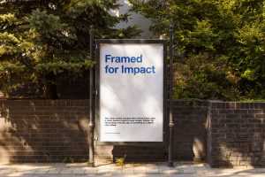 Black framed poster mockup