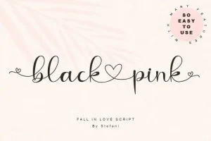 Black Love Pink Calligraphy Font