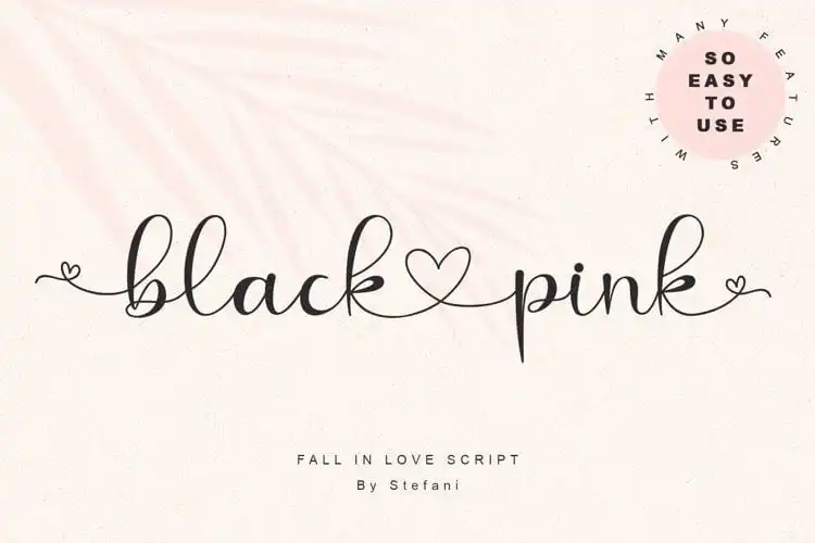 Black Love Pink Calligraphy Font