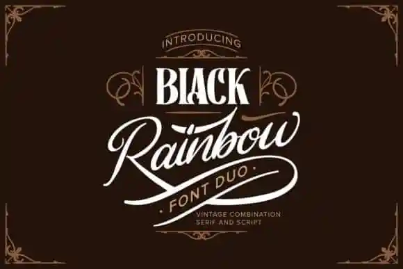 Black Rainbow Display Font