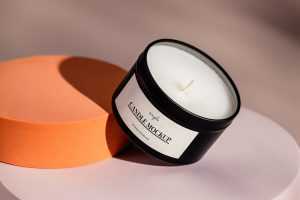 Black tin candle mockup