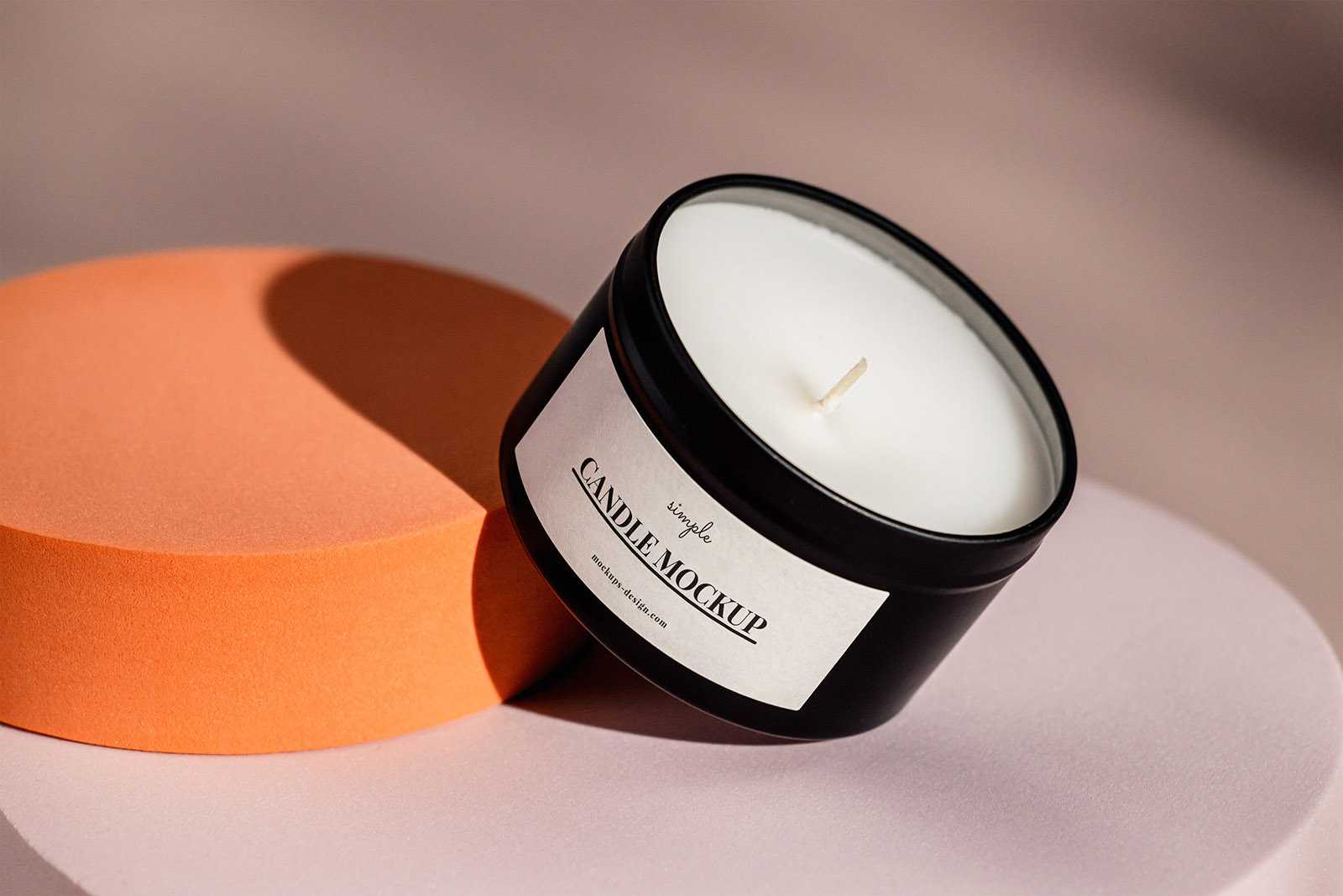 Black tin candle mockup