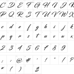 Mapa de caracteres da fonte Blacksword Font