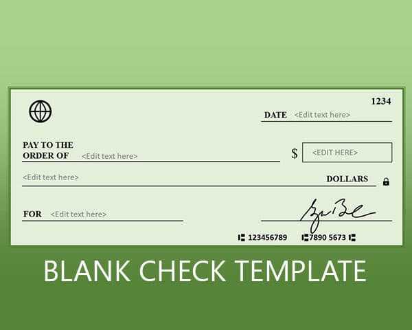 Blank Check Template for PowerPoint