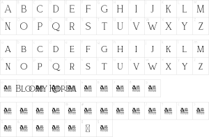 Mapa de caracteres da fonte Bloomy Korea Font