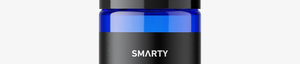 Blue airless bottle mockup