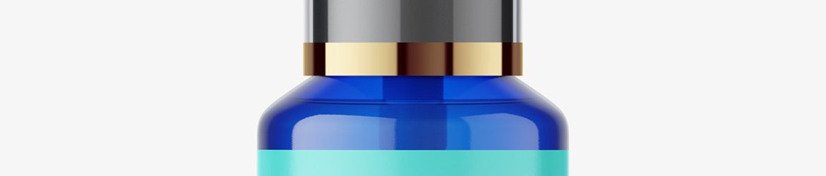 Blue airless pump bottle mockup