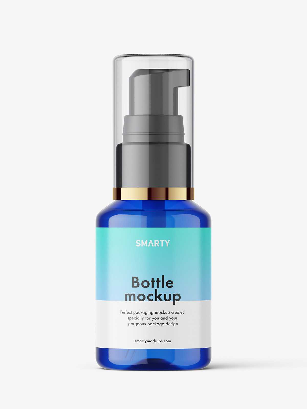 Blue airless pump bottle mockup