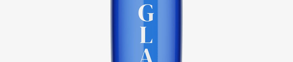 Blue alcohol bottle mockup