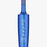 Blue alcohol bottle mockup