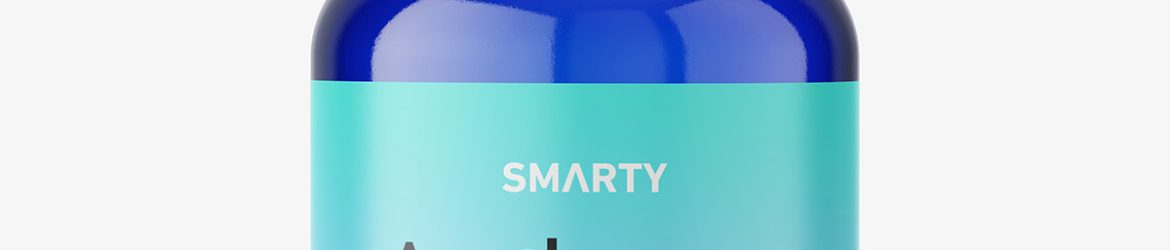 Blue apothecary bottle mockup / 100 ml