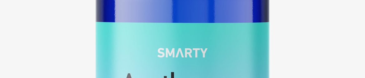 Blue apothecary bottle mockup / 250 ml