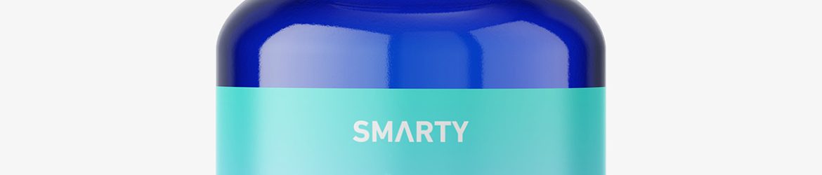 Blue apothecary bottle mockup / 50 ml