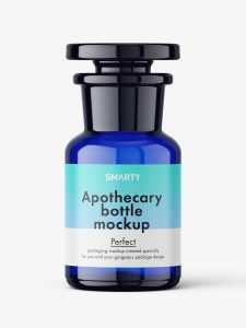 Blue apothecary bottle mockup / 50 ml