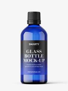 Blue bottle mockup / 100 ml