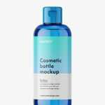 Blue bottle mockup with flip top mockup